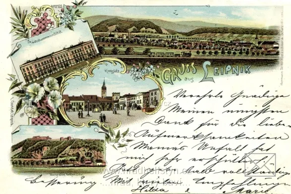 Helfštýn, litografie, DA, prošlá 1898