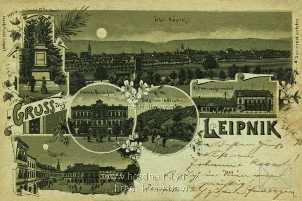 Helfštýn, litografie, DA, prošlá 1898