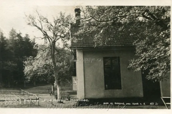 Pod Hůrou, MF, Hostinec, nakl. Al. Richtrová Lipník, prošlá 1937