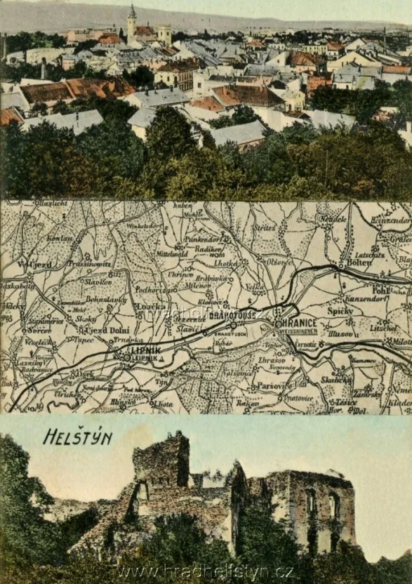 Helfštýn, MF, s mapkou, 1922