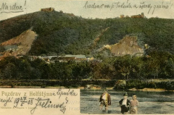 Helfštýn, MF, DA, nákladem A.Hegera Lipník, prošlá 1903