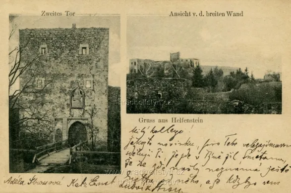 Helfštýn, MF, prošlá 1905