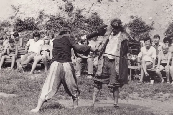 Helfštýn, historický šerm, 1985 (z archívu Petra Milaty)